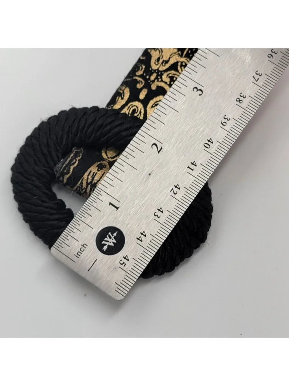 Vintage Black & Gold Floral Belt With Rope Buckle Size Small/Medium Made In USA